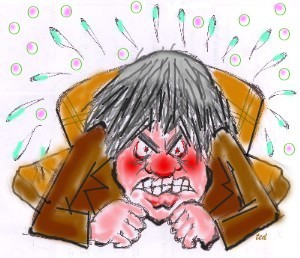 Cartoon of angry man